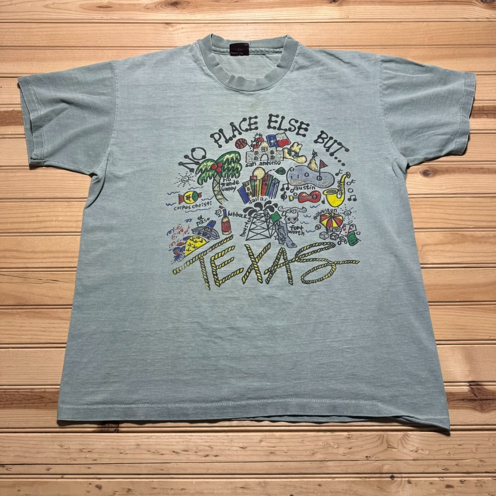 Vintage 90s No Place Else But Austin Dallas Houston San Antonio Texas Shirt - XL