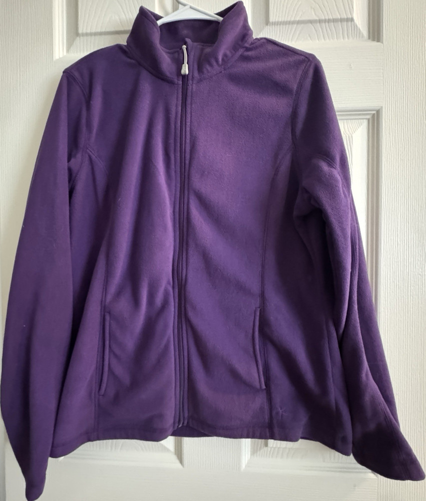 Danskin Now Women's Purple Fleece Full Zip Jacket with Pockets