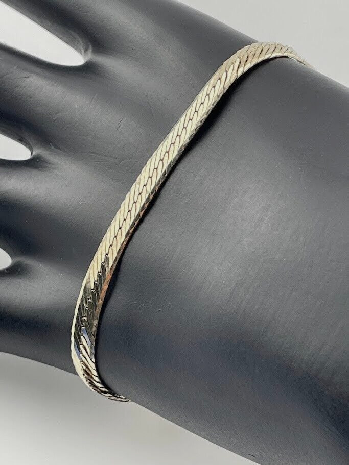 Fgs Vior Italy 925 Sterling Silver 4.4Mm Herringbone Bracelet 8