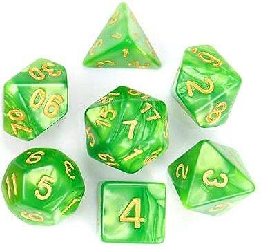 Marbled Absinthe Green Polyhedral Dice Set-image