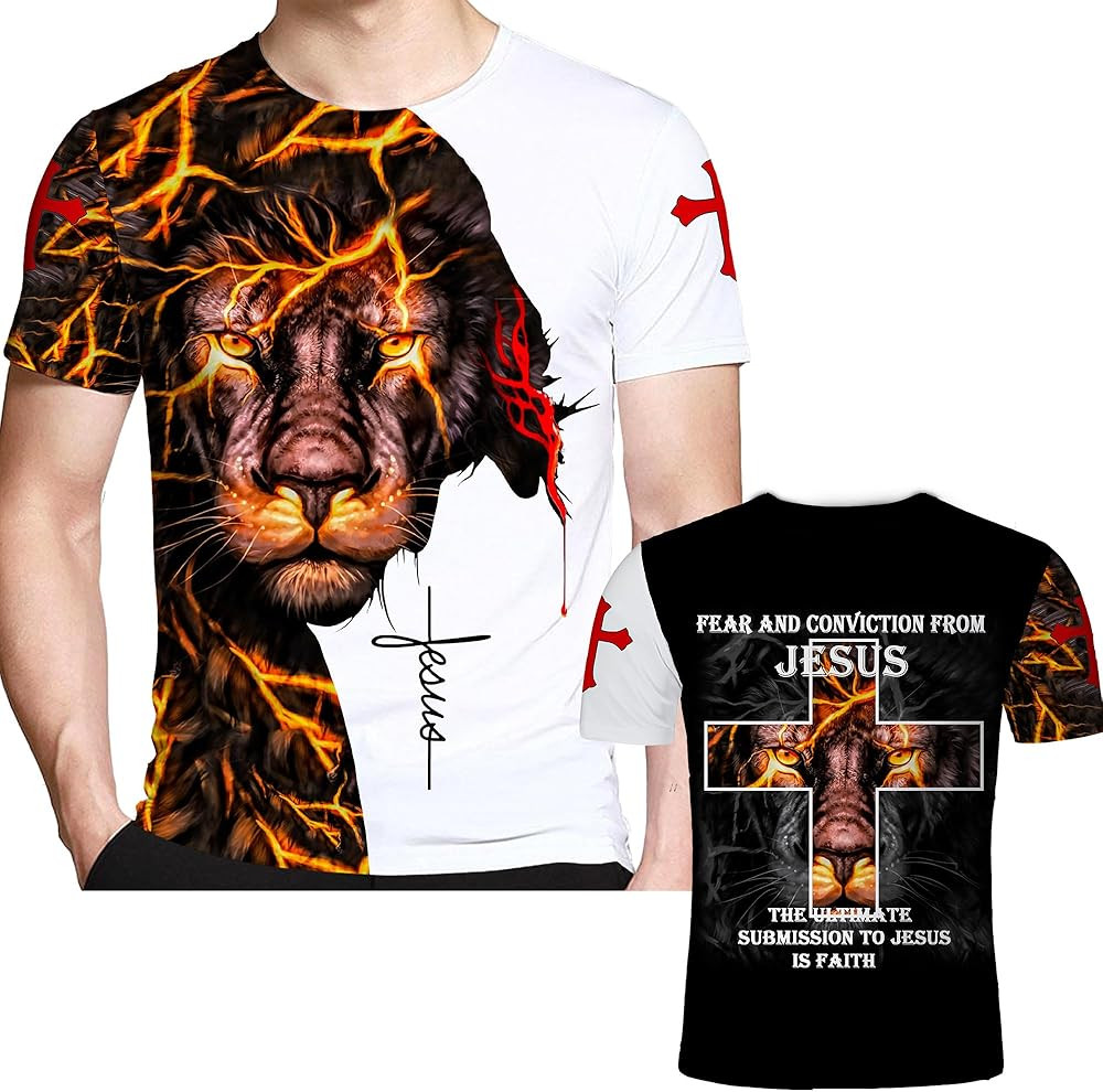 Vintage Hip Hop Christian T Shirts Gothic Tee Shirt Jesus Christ Cross 3D Print