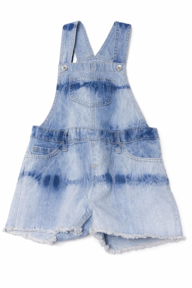The Children’s Place Girls Denim Short Overalls – Size 6 – Light Wash