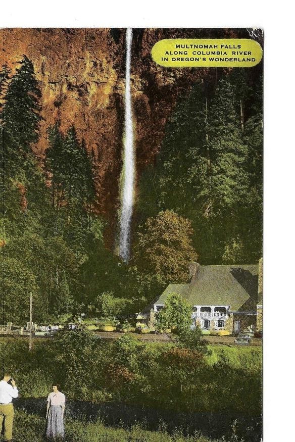 Vintage Chrome Postcard Multnomah Falls Columbia River Oregon  011004
