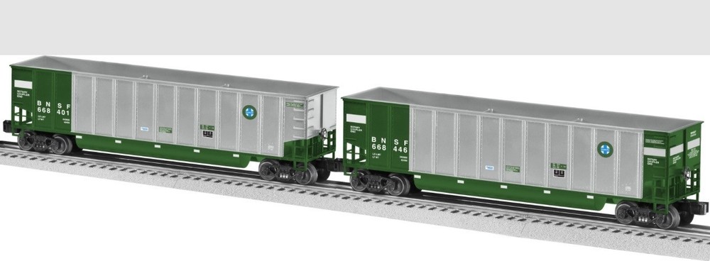 LIONEL 6-27851 BNSF Bathtub Gondola set of 2 w/ Rotary Coupler NIB