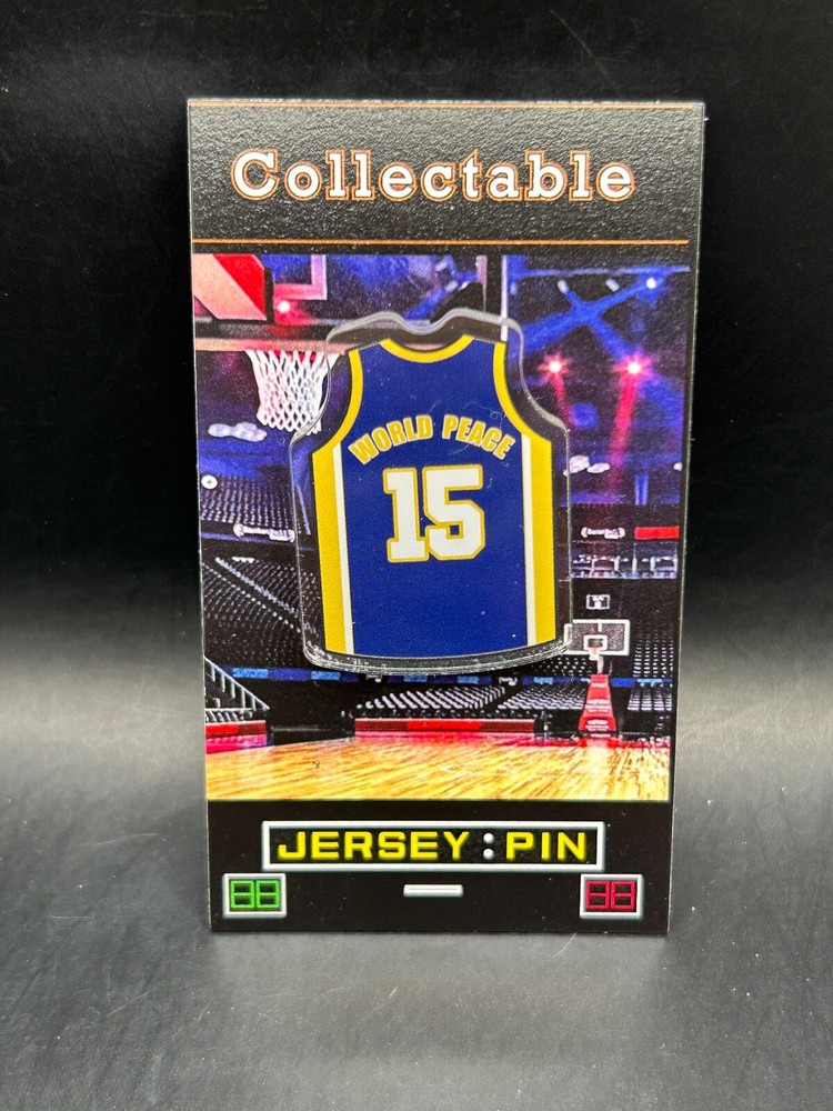 Los Angeles Lakers Metta World Peace Jersey Lapel Pin - Classic Showtime Collectible
