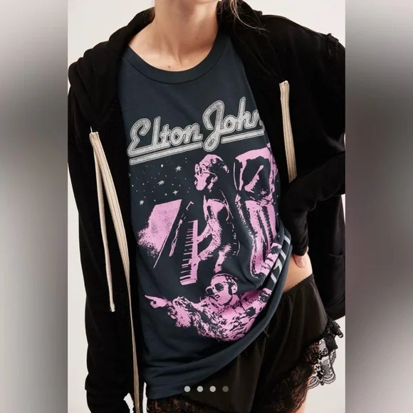 Free People Daydreamer Elton John Graphic Tee in Size - XS NWT