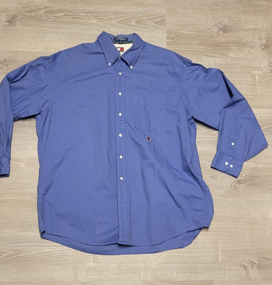 Vintage Tommy Hilfiger Men's Long Sleeve Button Down Size 17 34-35