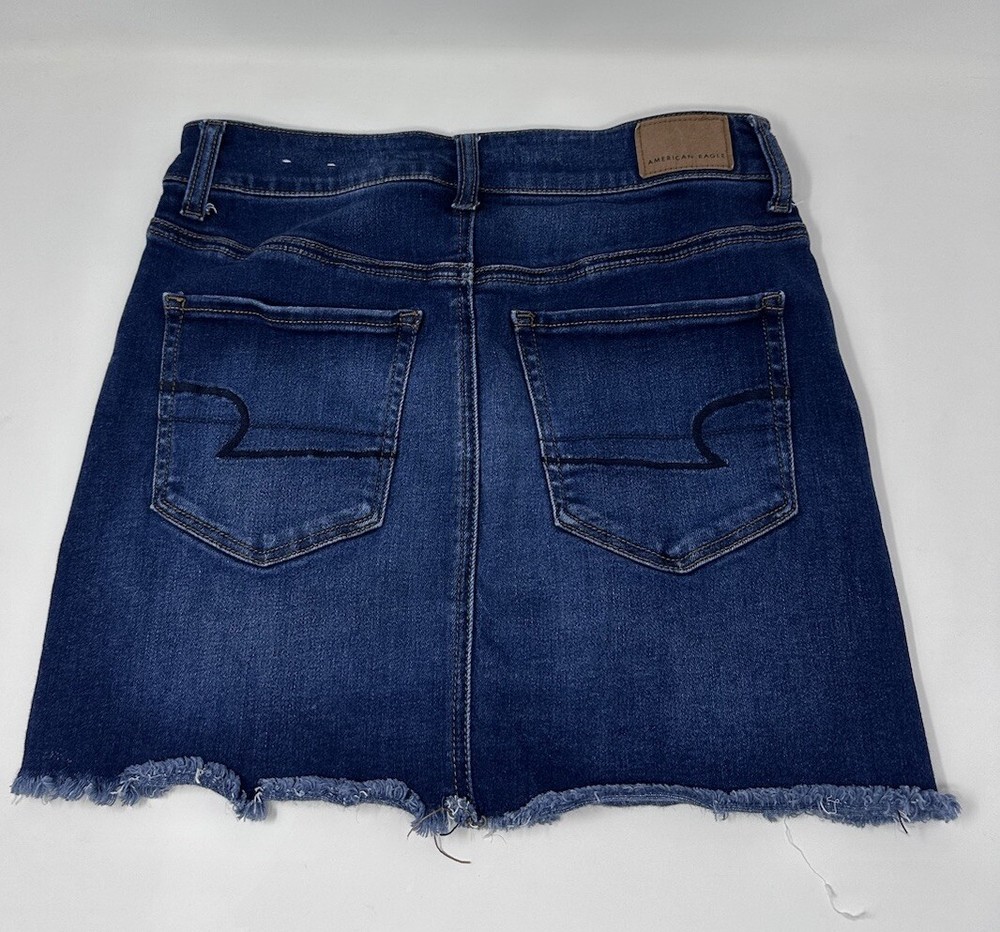 American Eagle Y2K Denim Mini Skirt with Pockets - Grunge Blue Jean Style for Adults