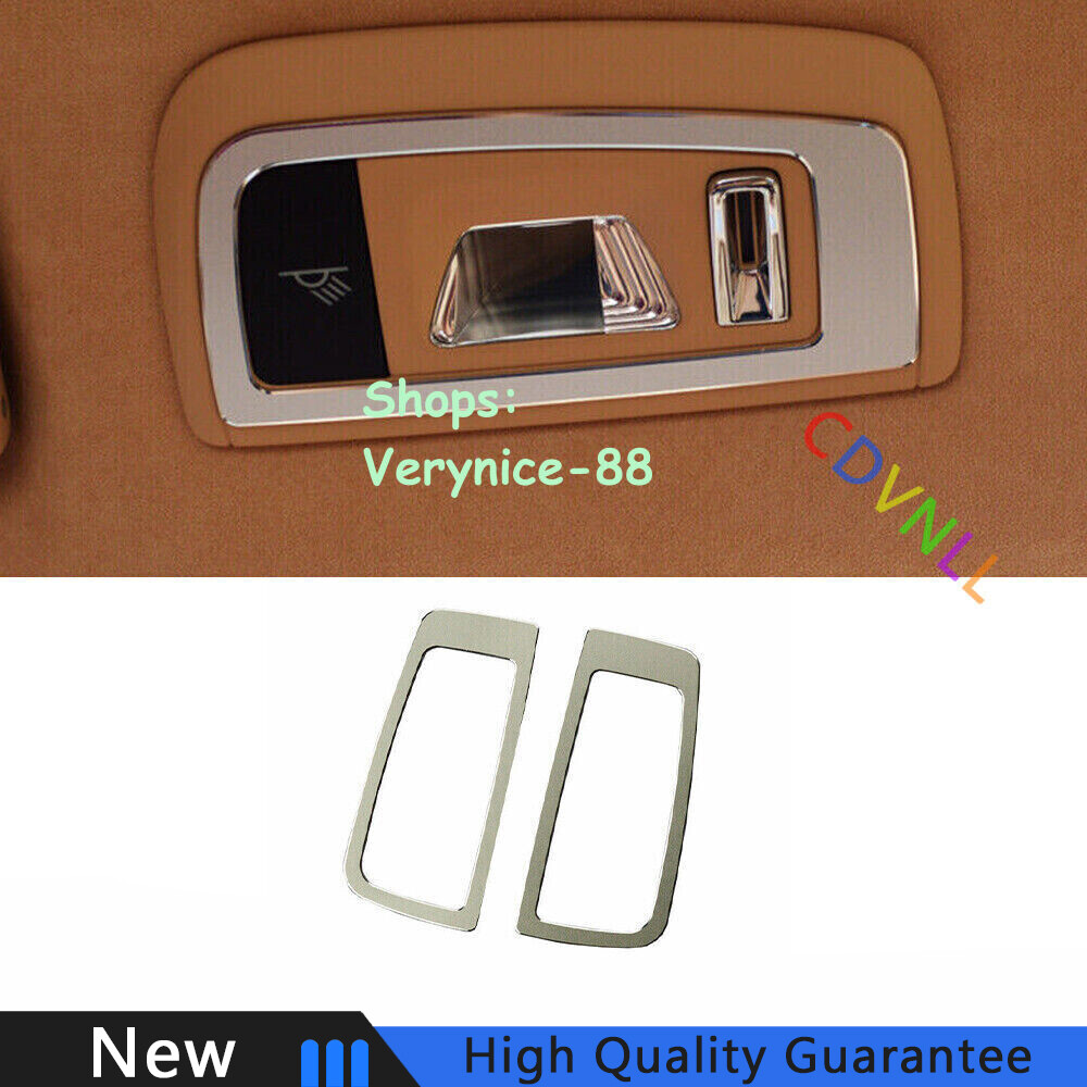 For Porsche Panamera 10-2016 Silver Aluminum Rear Reading Light Lamp Decor Trim