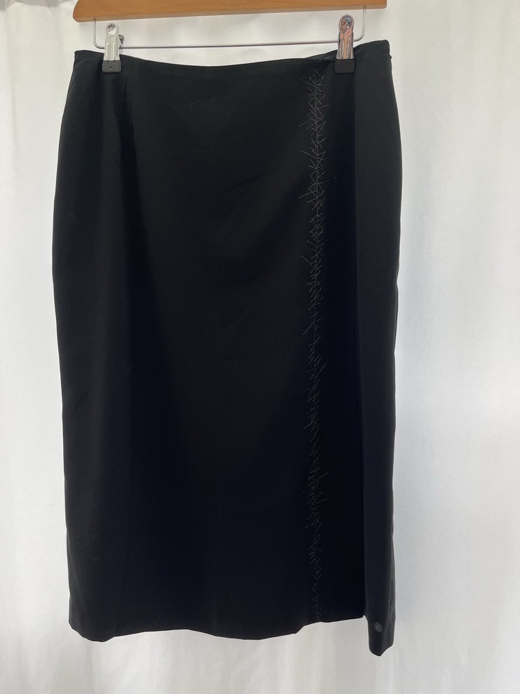 M&S Black Pencil Skirt Size 12, Lined, Knee Length