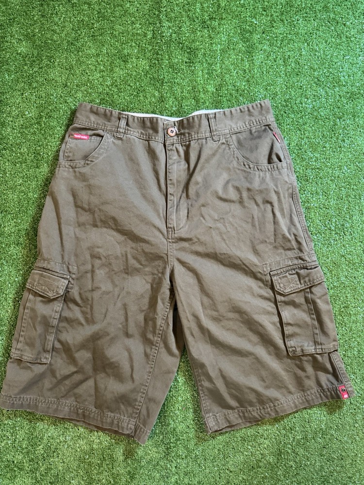 Ecko Unltd Baggy Y2K Cargo Shorts Mens 36 Military Green Foundry Fit Jean