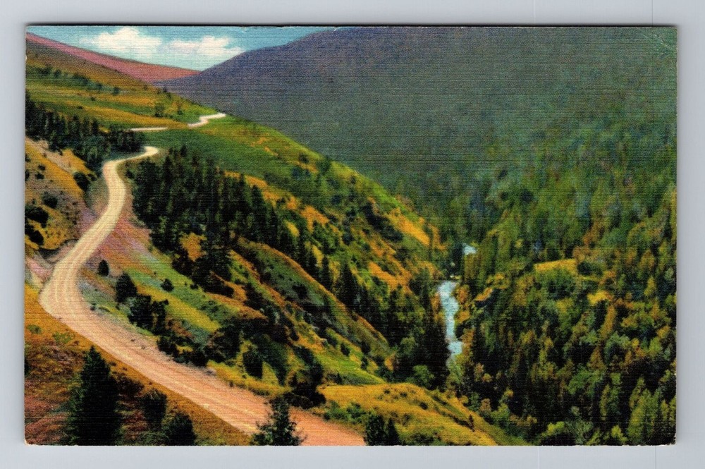 Big Horn Mountains WY-Wyoming, Shell Creek Canon, Vintage Postcard