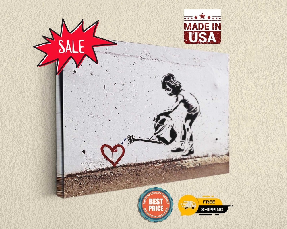 Banksy Canvas Print Planting Love Wall Art Creative Home Decor Print