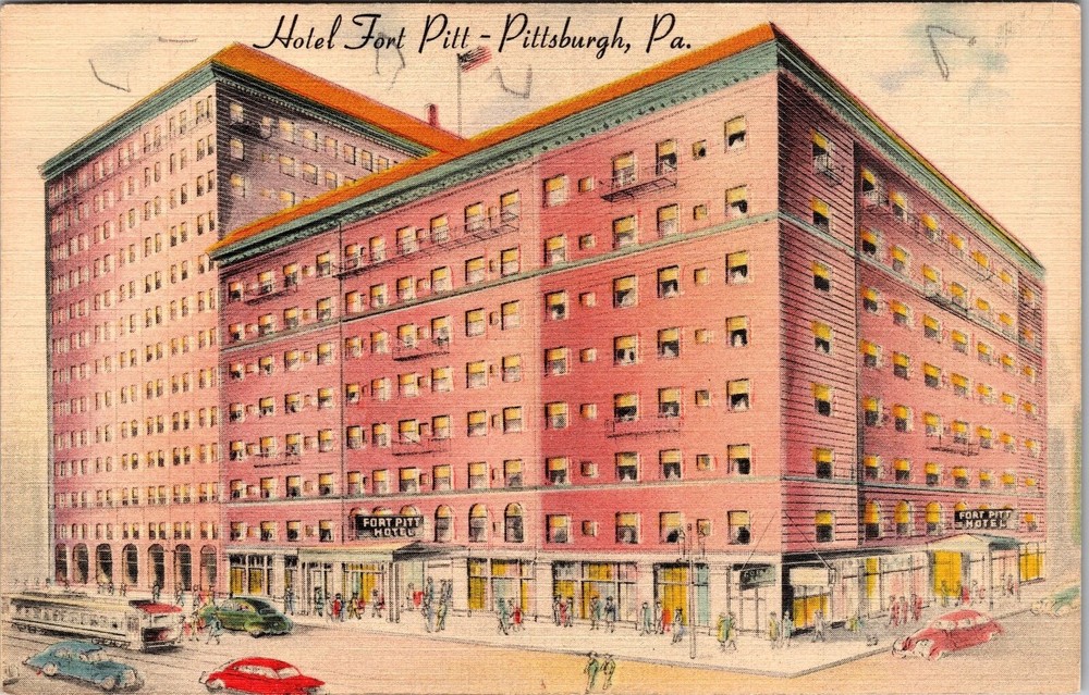 Pittsburgh PA-Pennsylvania, Hotel Fort Pitt, Outside, Vintage Postcard