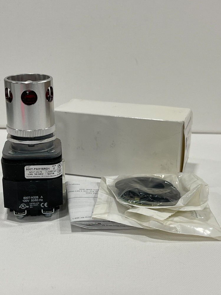 New-Allen Bradley 800T-PAH16RD1  30mm Momentary Push Button  Red LED With Guard