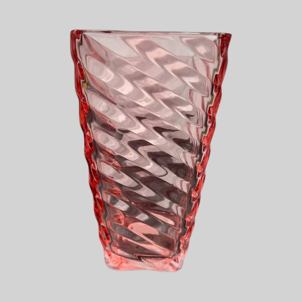 Elegant 8.5 Inch Pink Glass Vase for Home Decor