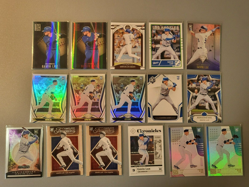 16 card Gavin Lux ROOKIE CARD lot - Los Angeles Dodgers