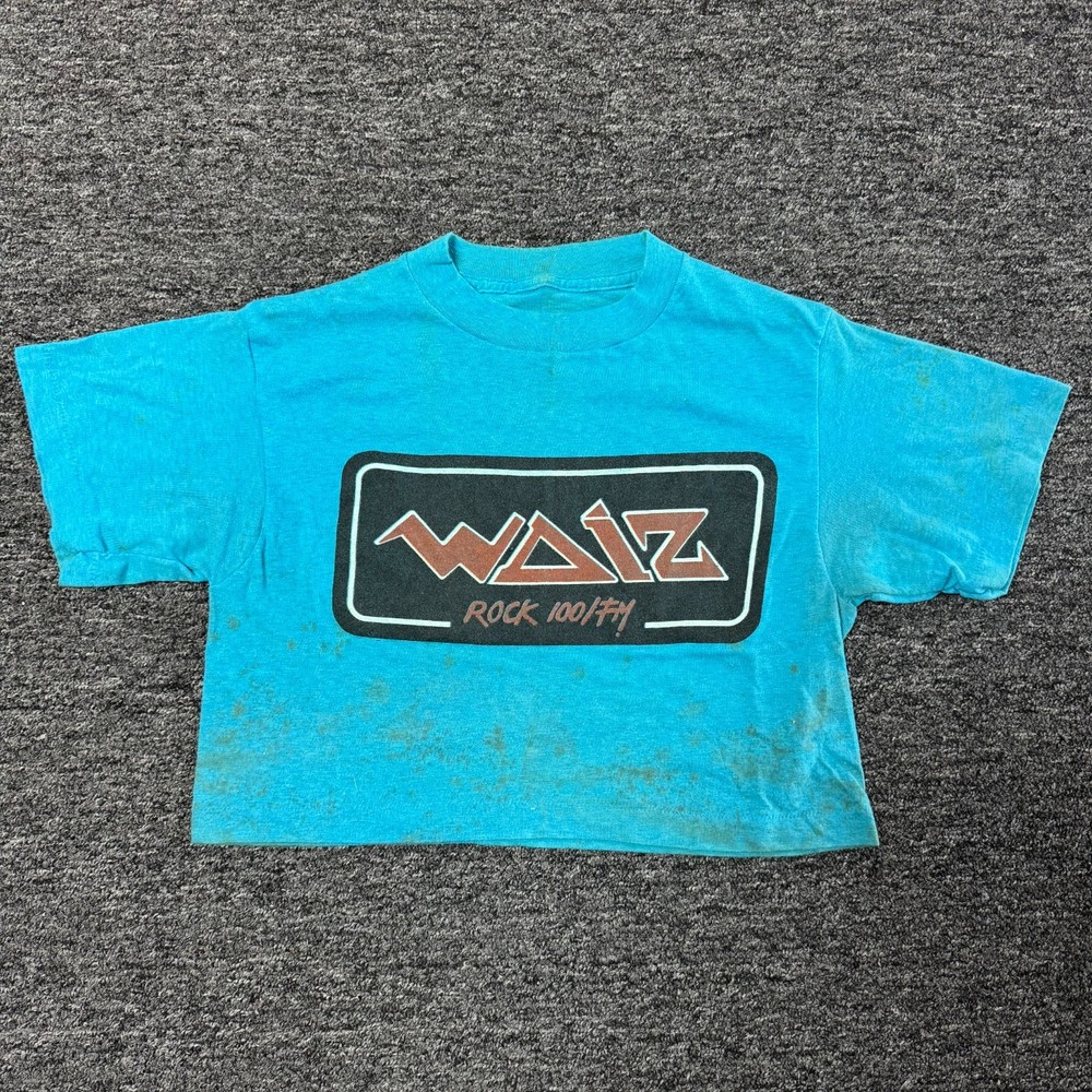 Vintage 80s WDIZ 100 FM Radio Station Orlando Rock Crop T-Shirt XS Single Stitch