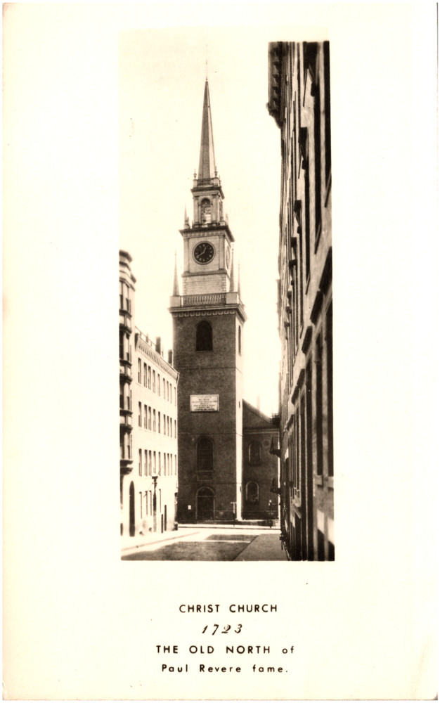 Old North Church of Paul Revere Fame Boston Massachusetts 1940s RPPC Postcard
