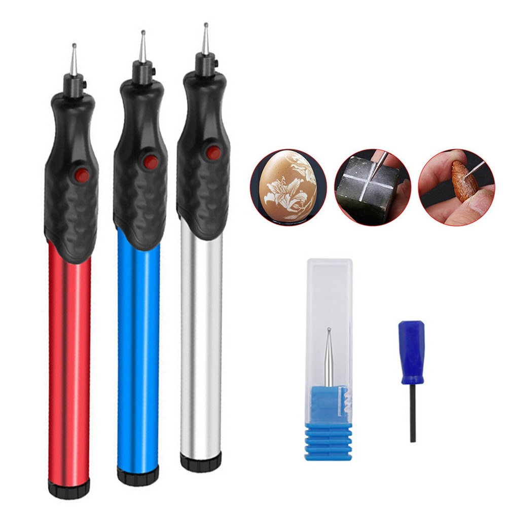 Micro Electric Engraving Pen Mini Cordless DIY Carve Metal Glass Wood Tools Kit