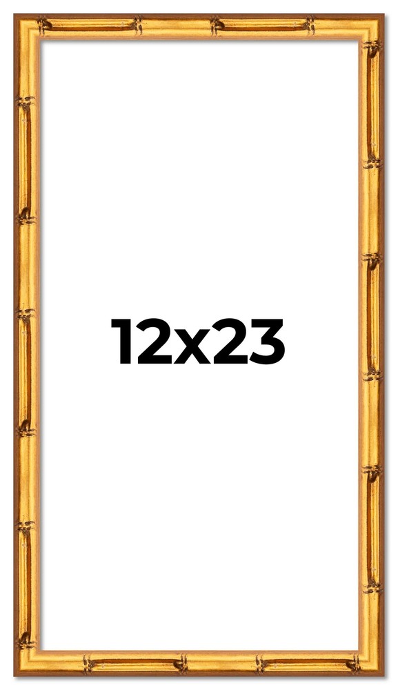 12x23 Frame Gold Bamboo Solid Wood Picture Frame | 1 Inch Moulding Width | Inter