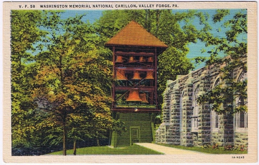 Postcard Washington Memorial National Carillon Valley Forge Pennsylvania