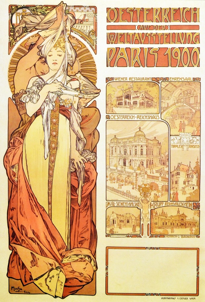 Decor Poster.Interior design Art Nouveau.Mucha French Nymph.6234
