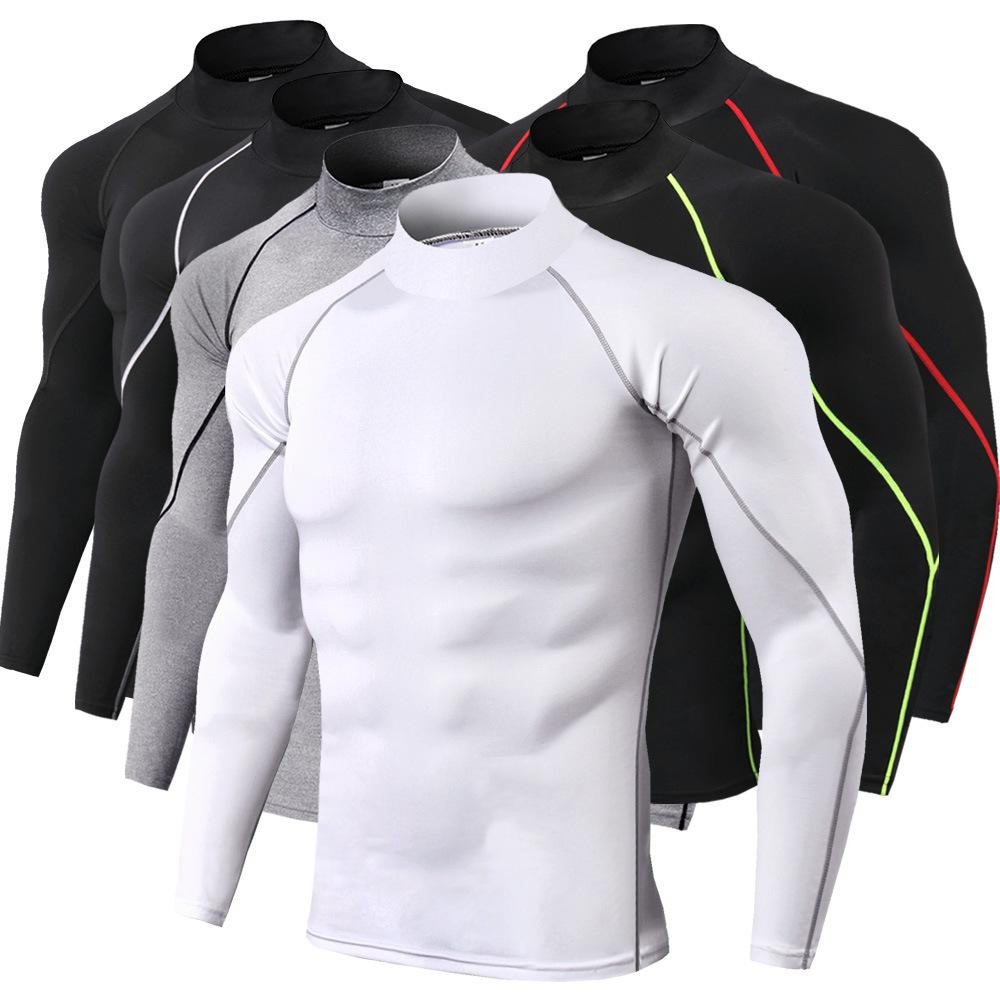 Men's Long Sleeve Compression Shirt  Quick-dry Gym Fitness Rashguard Top