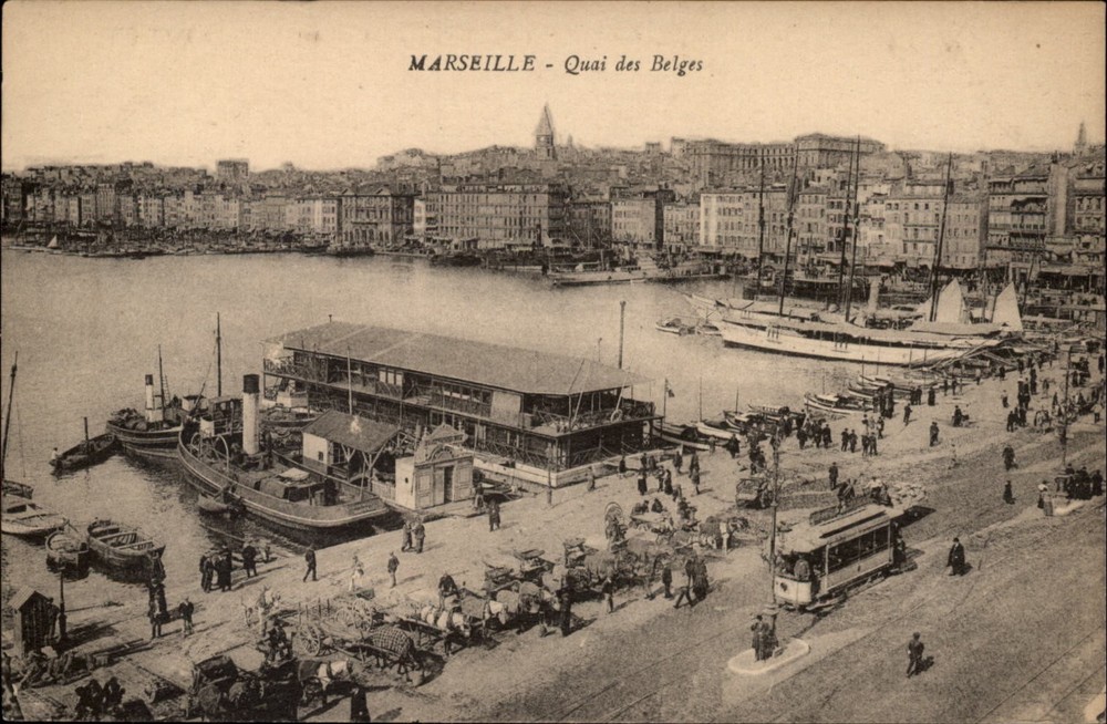 Quai des Belges Marseille France vintage postcard s165