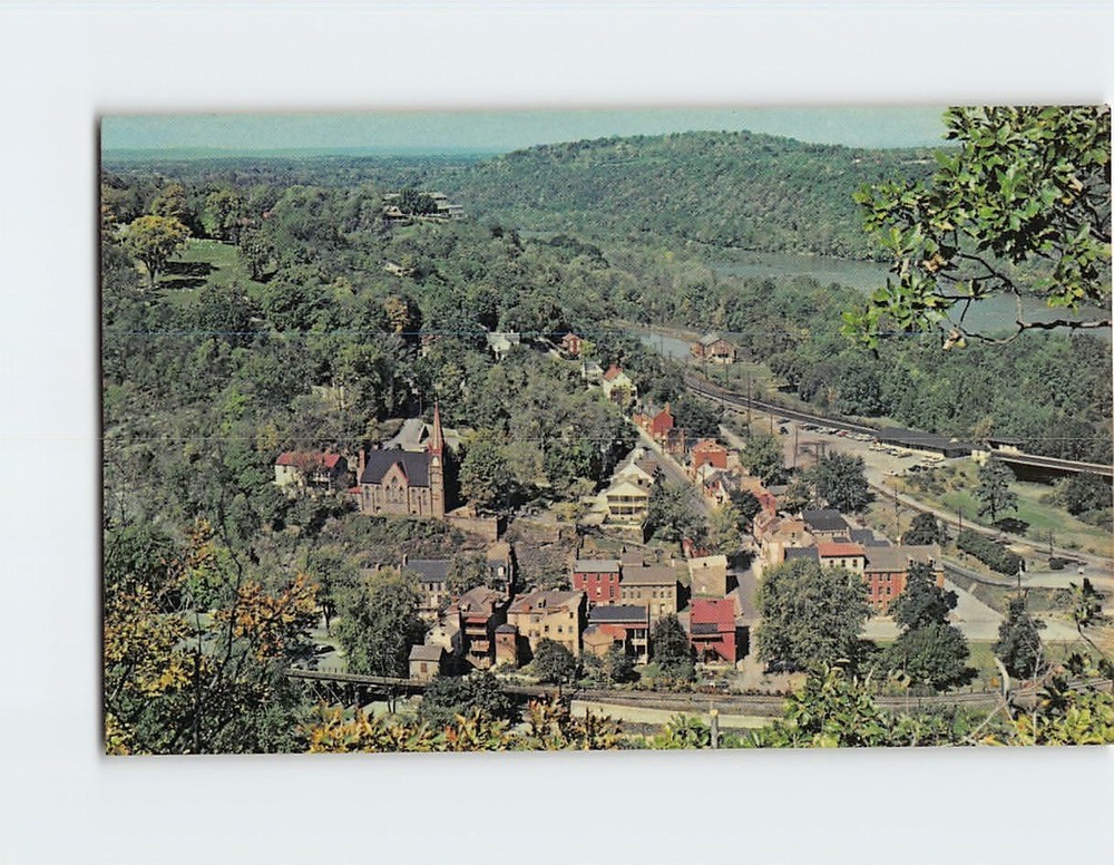Postcard View from the opposite side of the Shenandoah Rv. Harpers Ferry WV USA