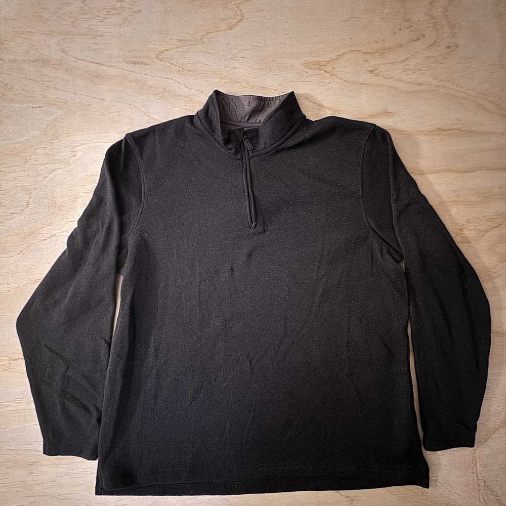 Wrangler Fleece Mens Size XL Fleece 1/4 Zip Pullover Sweater Black