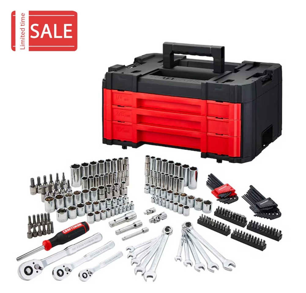 CRAFTSMAN 242-Piece Standard SAE and Metric Polished Chrome Mechanics Tool Set