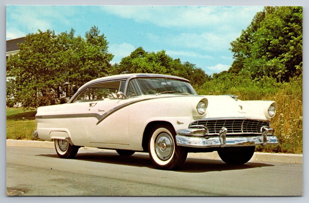 1956 Ford V-8 Victoria White Postcard
