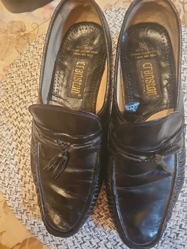 Men's Cranston Leather Tasseled Black Loafers Size 9.5
