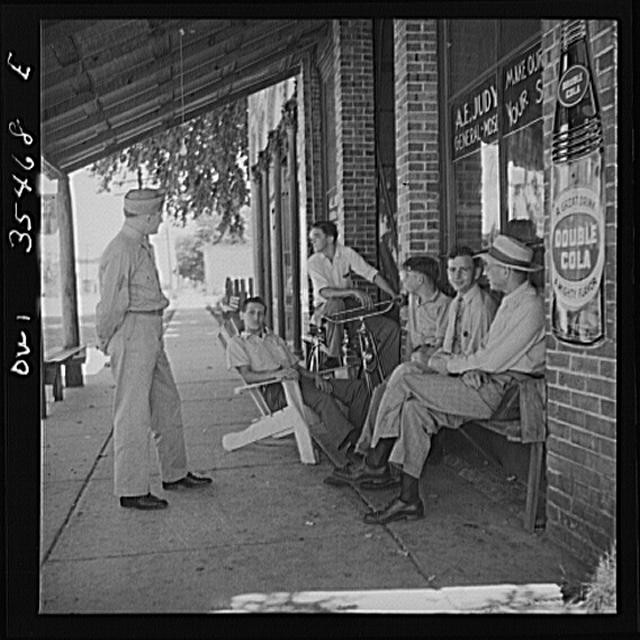 South Carolina 1940s Sergeant John Riley 25th Service Group Airmen on Bench