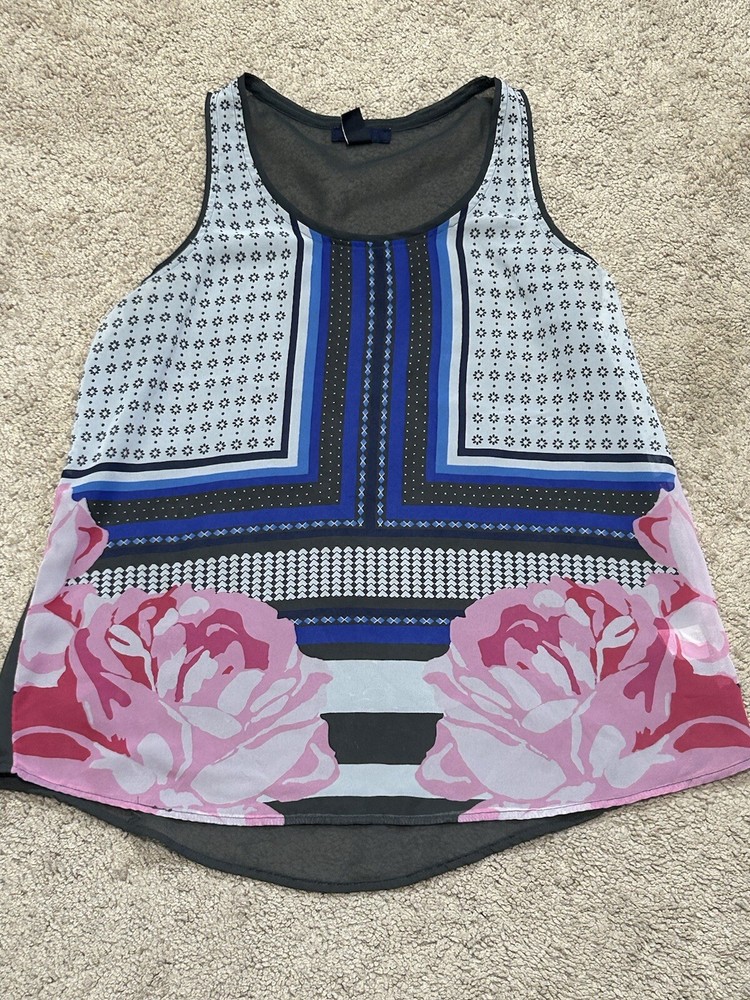 Gap Womens Shirt Size Small Multicolor Print Flowy Classic Casual Comfort