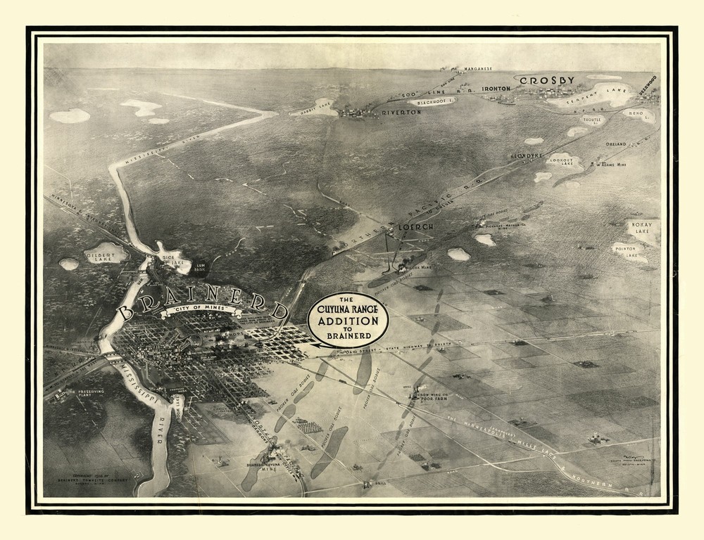Historic Panoramic View - Brainerd Minnesota - 1914 - 29.94 x 23