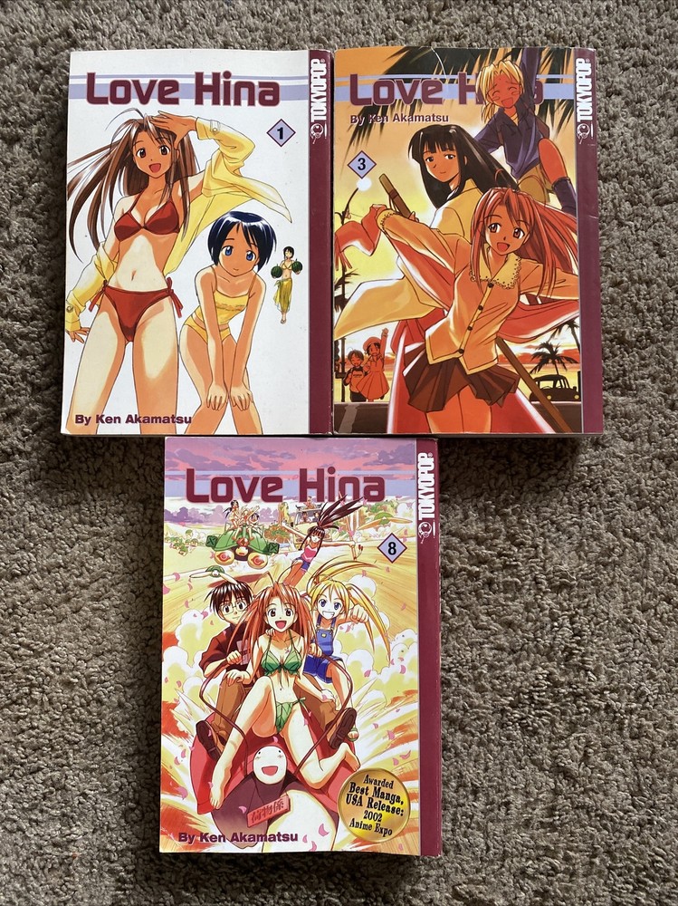 Love Hina Manga Volumes 1,3,8