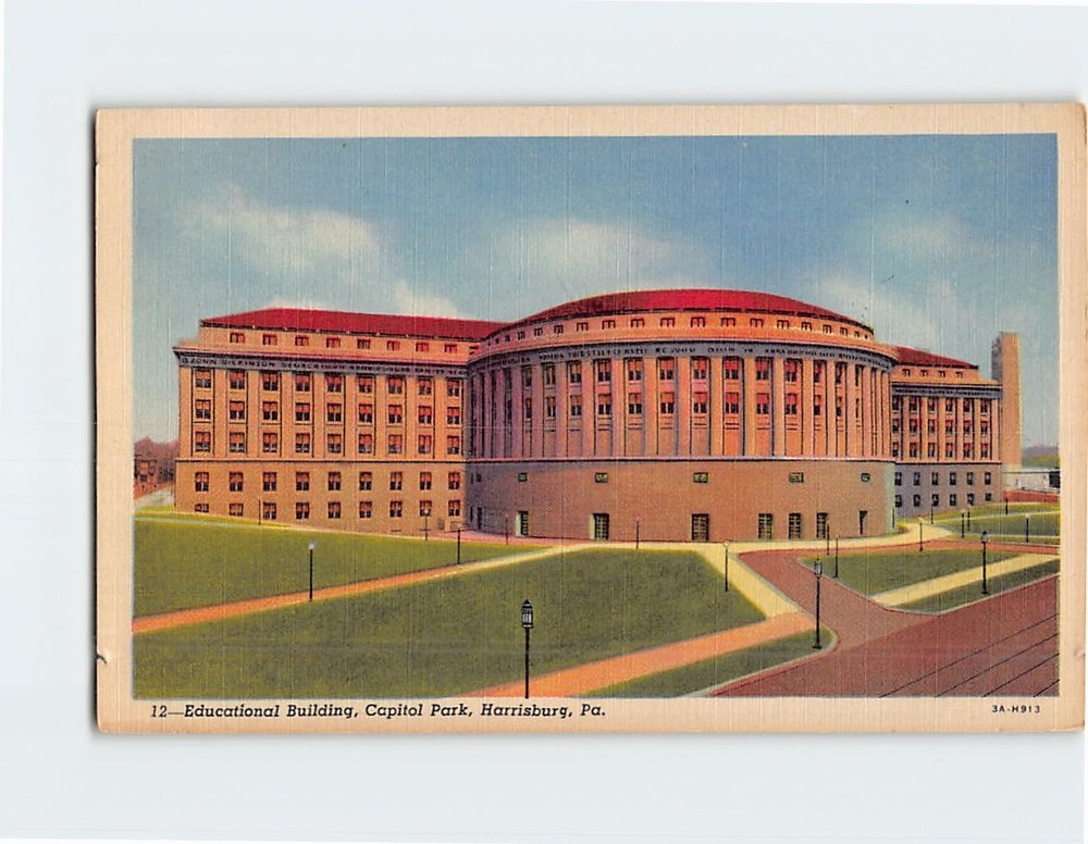 Postcard Education Building Capitol Park Harrisburg Pennsylvania USA
