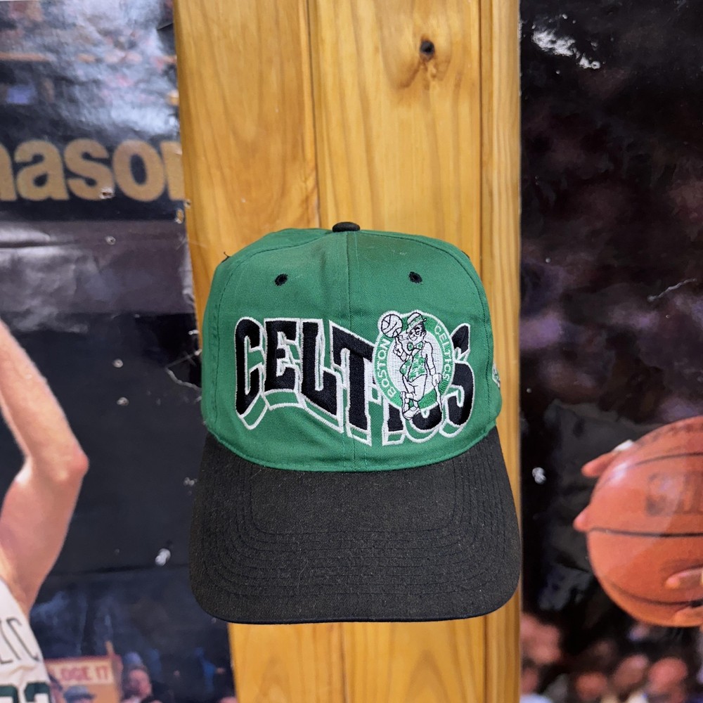 Vintage Boston Celtics Hat Cap Snap Back G cap script graffiti 90s blockhead