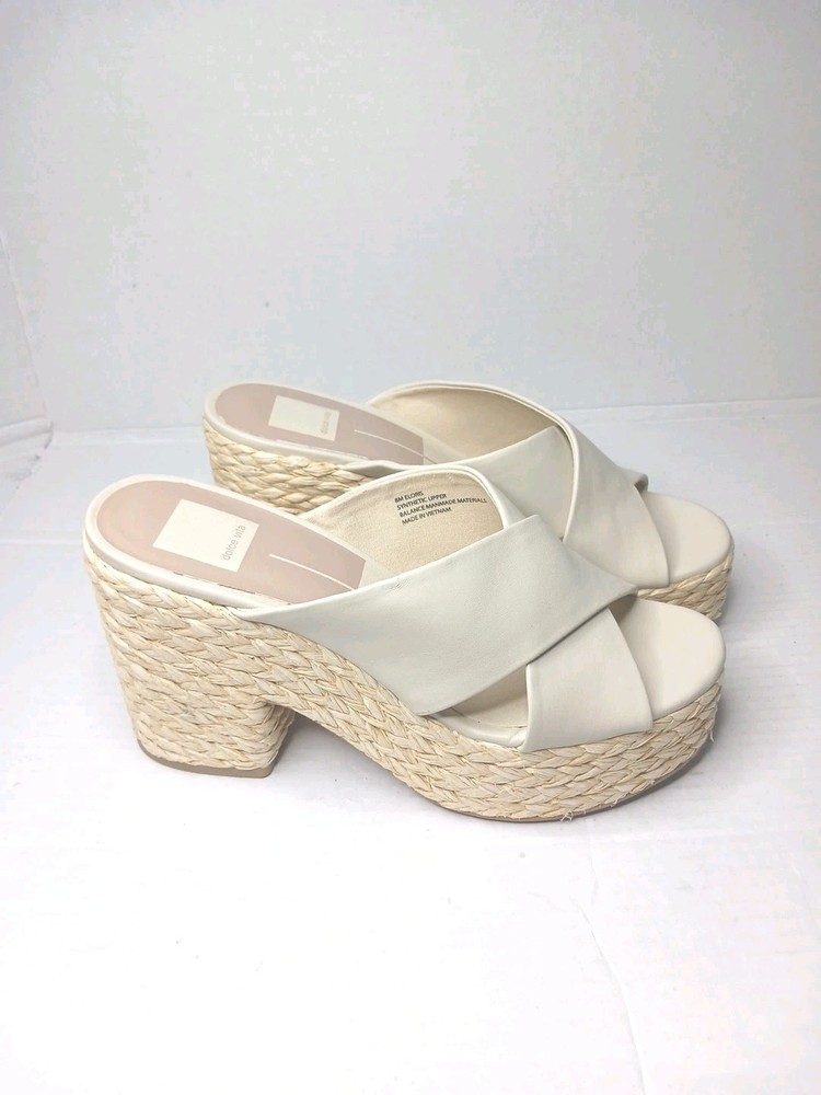 Dolce Vita Eloris Women's Sz 8 Platform Sandal Beige Strapped Espadrille