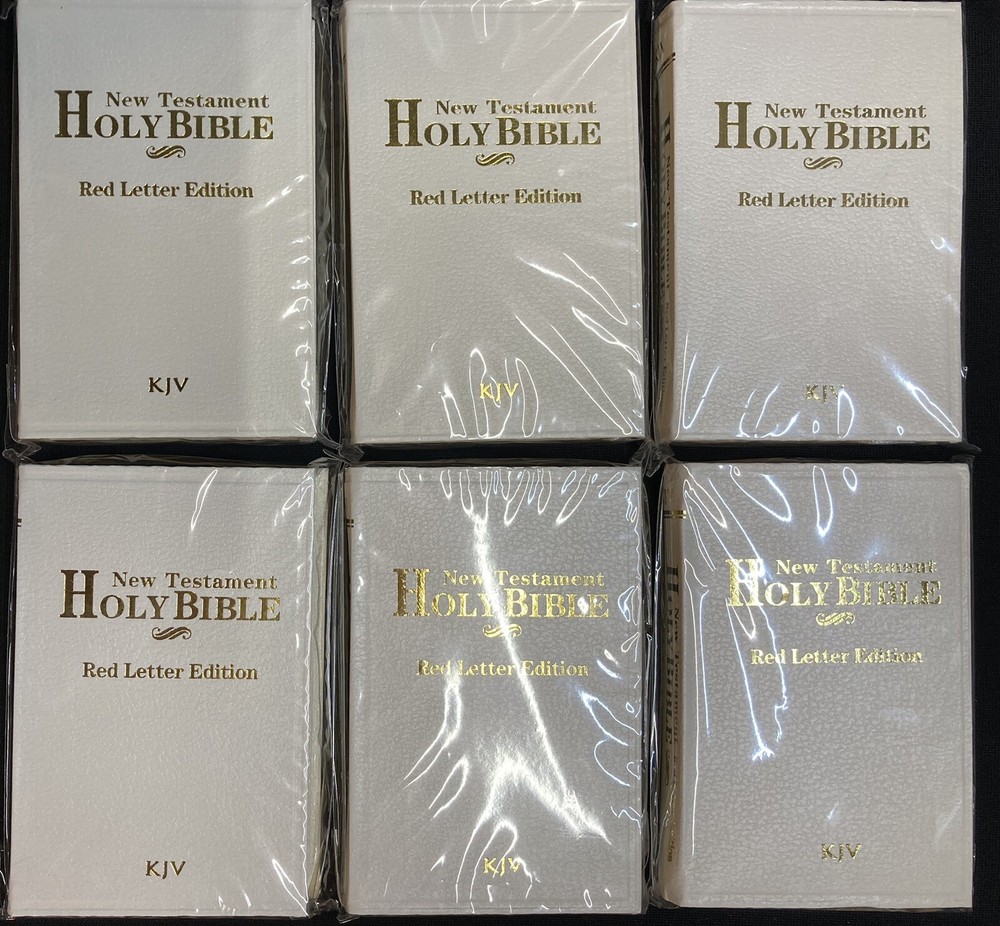 Mini Pocket Holy Bible New Testament KJV White Leatherette Lot of 6