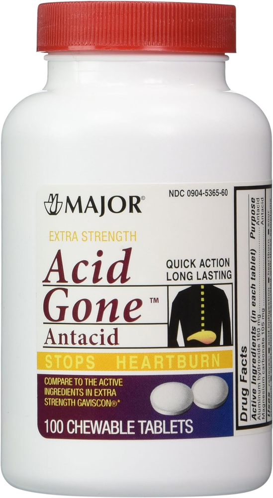 Acid Gone Antacid Chewable Generic for Gaviscon Extra Strength Chewable Tablets-image