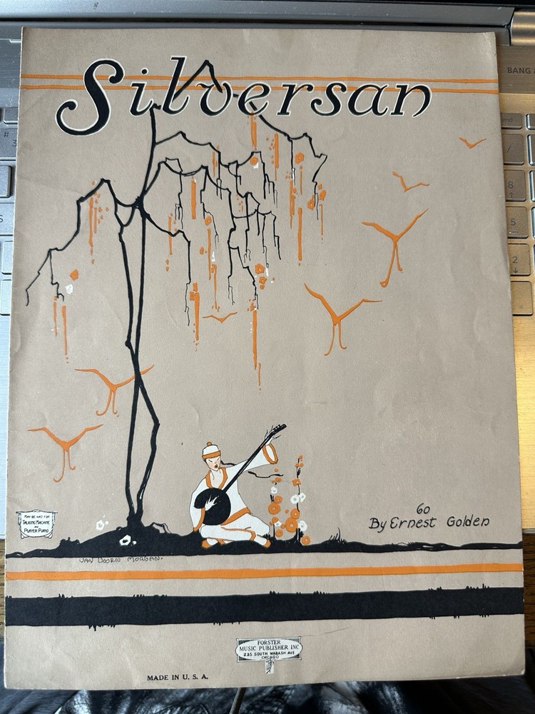 O 1921 Exotic Sheet Music SILVERSAN by Ernest Golden