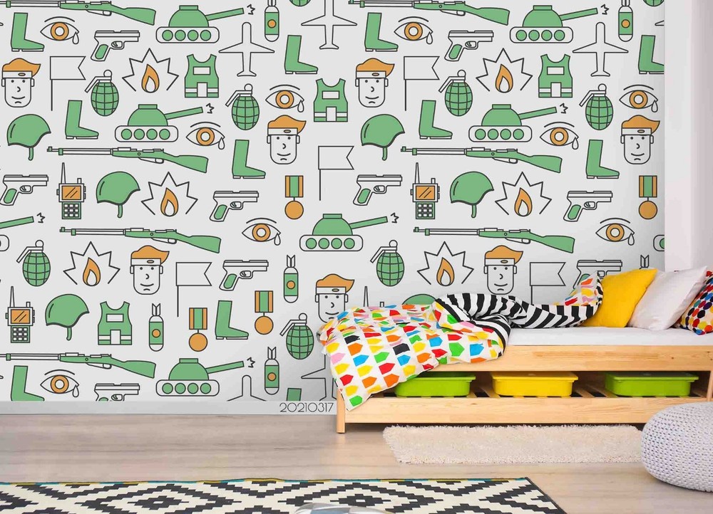 3D Military Theme Pattern Wall Murals Wallpaper Murals Wall Sticker