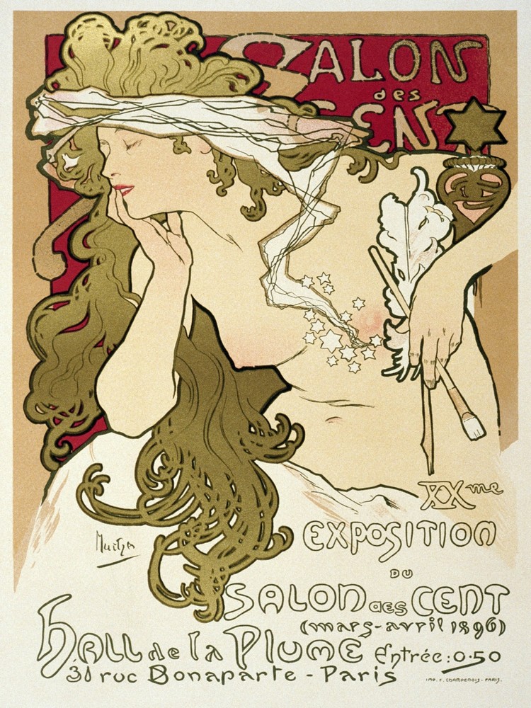 Salon des Cent Decorative French Poster. Fine Graphic Art. Interior Design 2341