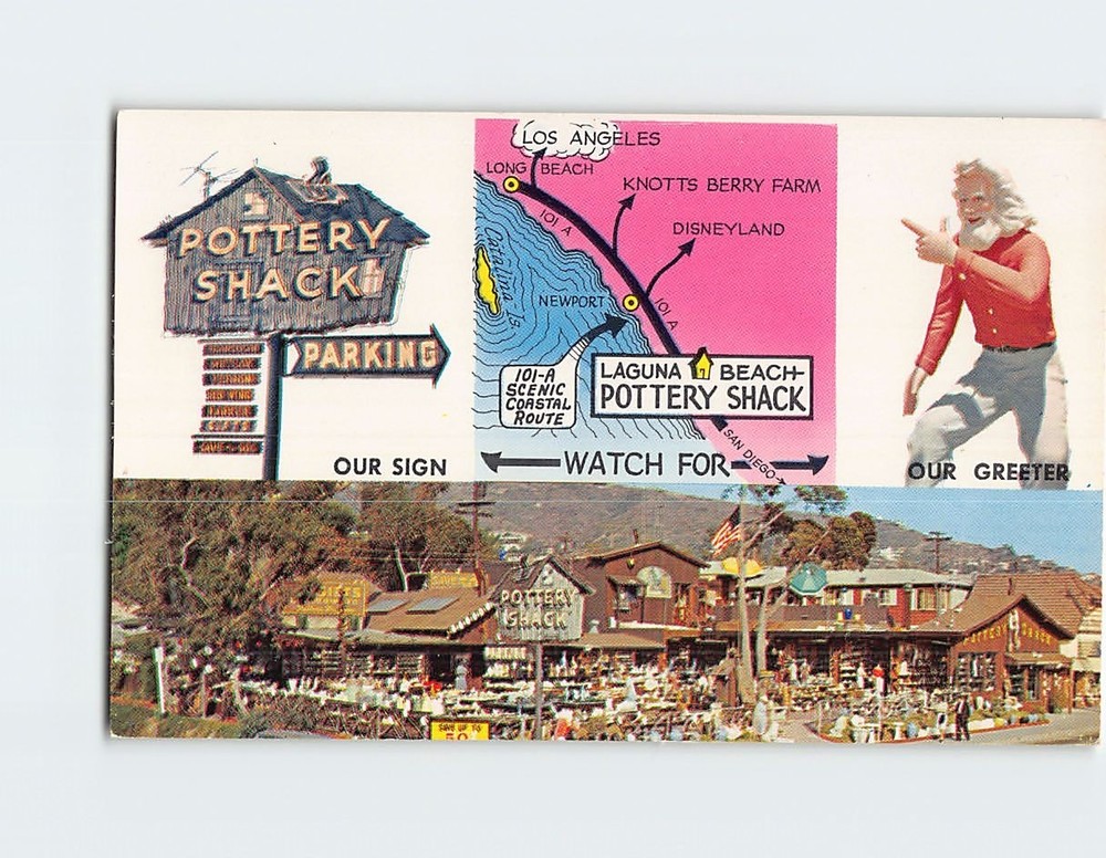 Postcard Pottery Shack Laguna Beach California USA