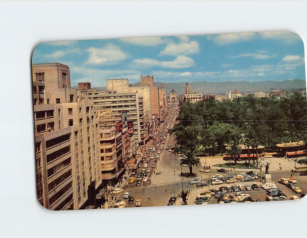 Postcard View of Mexico City looking down Juarez Ave. Mexico City Mexico