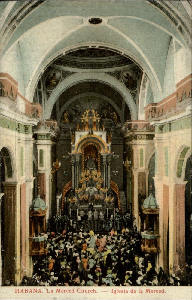 Havana Cuba ~ La Merced Church ~ Altar ~ postcard UDB c1905 ~ sku825