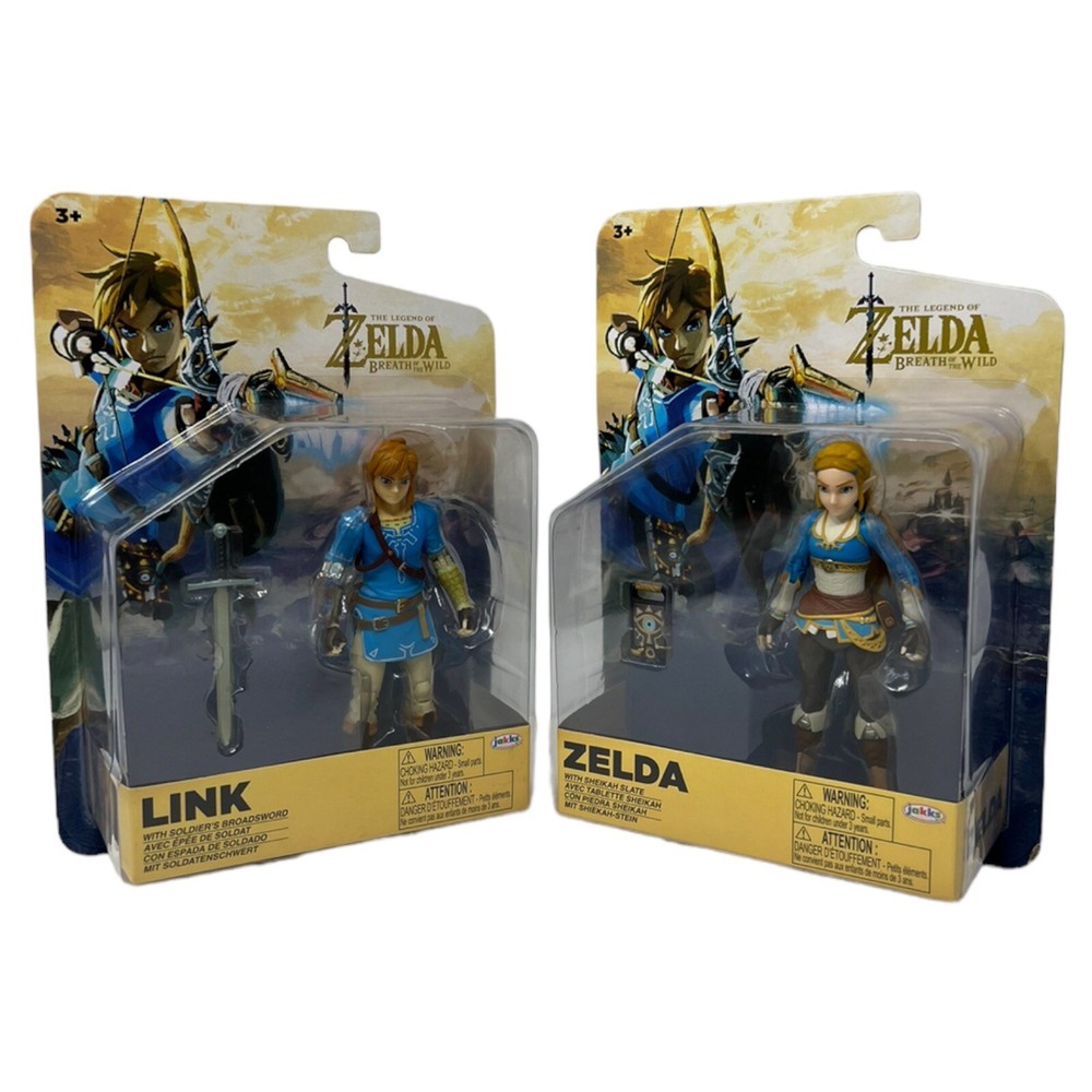 Jakks Pacific Zelda Breath Of The Wild Link & Zelda Figures Nintendo New